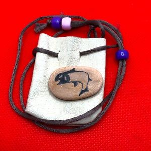 First Nations Art - Salmon on stone